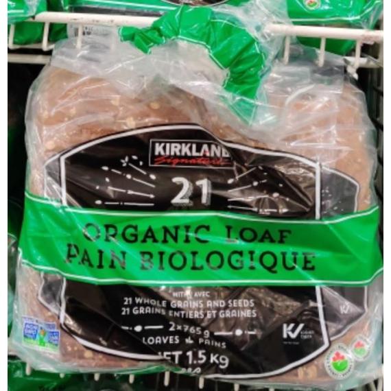 Kirkland Signature Pain Biologique avec 21 Grains Entiers et Graines, 2 packs x 765 gr