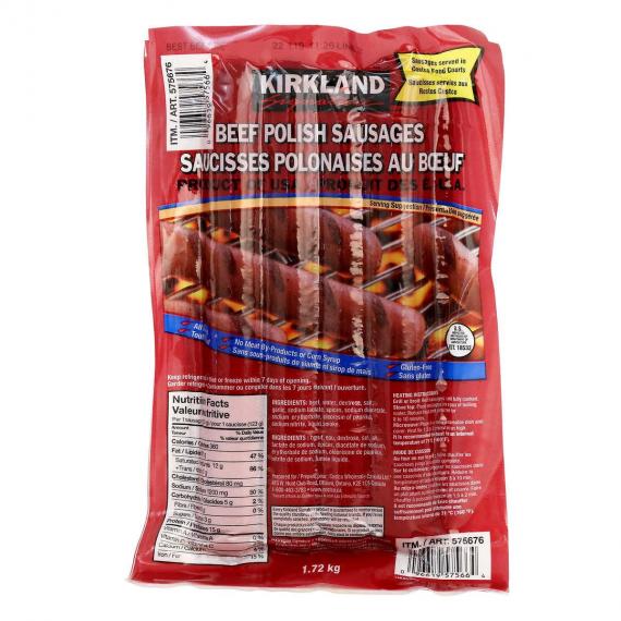 Kirkland Signature Beef Polish Sausages 1.72 kg