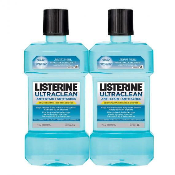 Listerine Ultraclean Anti-stain Mouthwash 2 × 1.5 L