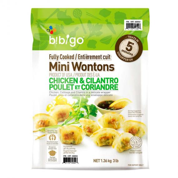 CJ Bibigo Frozen Mini Chicken and Cilantro Wontons 1.36 kg