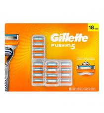 Gillette Fusion Manual Cartridges, 5 blades, Pack of 18 cartridges
