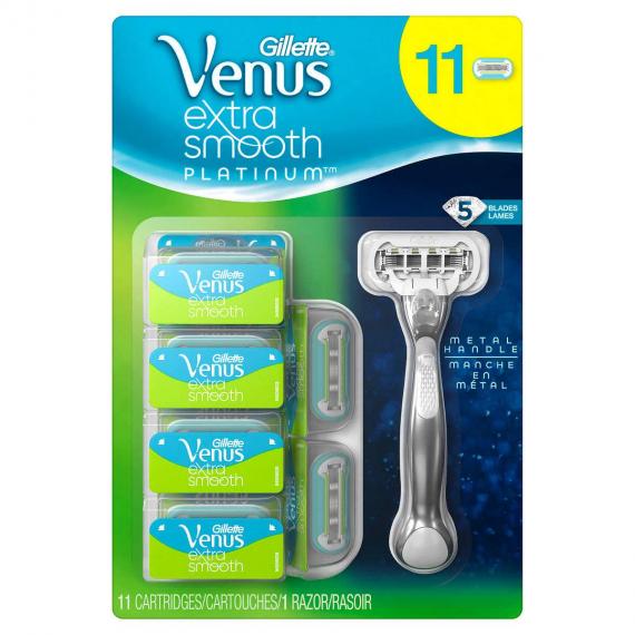Gillette Venus - Rasoir Extra Smooth Platinum avec 11 Cartouches