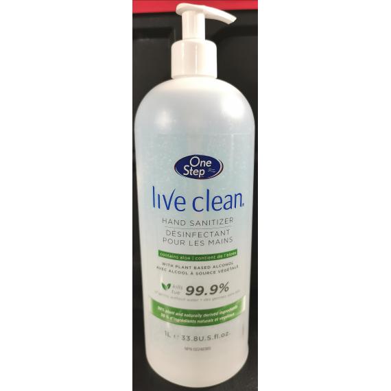One Step Live Clean Hand Sanitizer, 1 L
