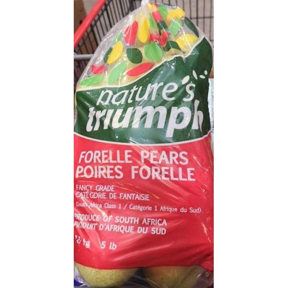 Forelle Pears, Fancy Category, product from South Africa, 2.27 kg / 5 lb