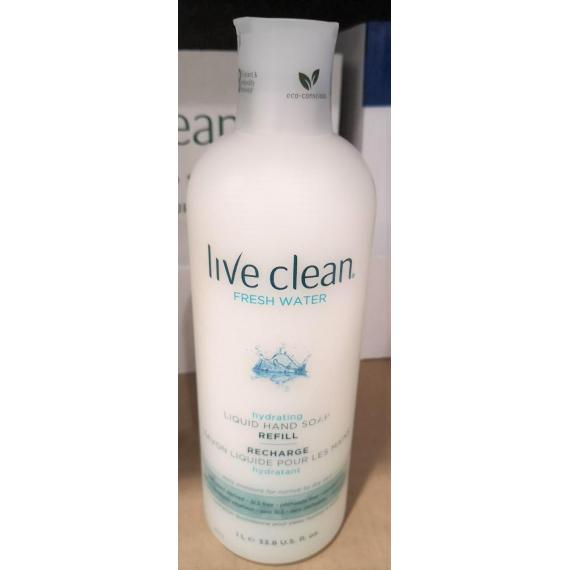 Live Clean Fresh Water, Savon Liquide Pour Les Main, Hydratant, Recharge 1L