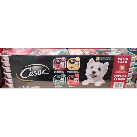 Cesar, Nourriture Pour Chiens, Emballage Assorti, 36 x 100 g.