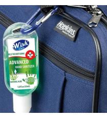 Wish Hand Sanitizer with clip and Vitamin E, 4 × 53 ml