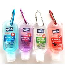 Wish Hand Sanitizer with clip and Vitamin E, 4 × 53 ml