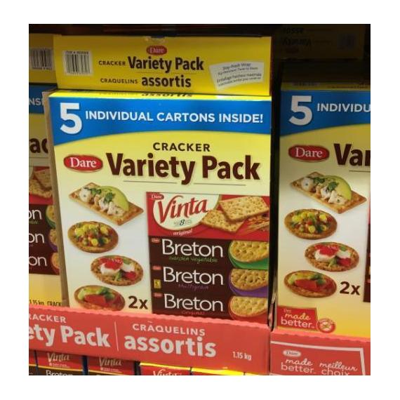 DARE Cracker, Variety Pack, 5 Individual Cartons Inside, 1.15 kg