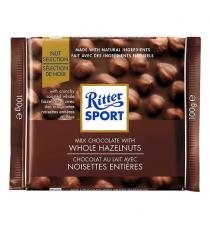 Ritter Sport - Tablettes de chocolat au lait avec noisettes entières ,100 g