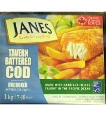 Janes, Tavern Battered COD, Uncooked, 1 kg - 7~10 Fillets