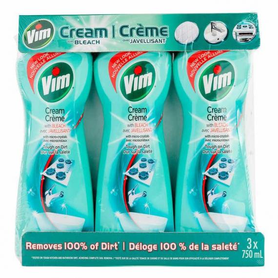 Vim Cream with Bleach, 3-pack