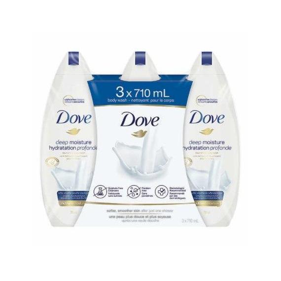 Dove Deep Moisture Body Wash, 3-pack of 710 ml