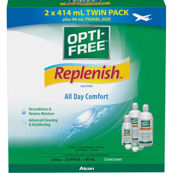 Opti-Free Replenish Solution - 2 x 414mL + 90 mL