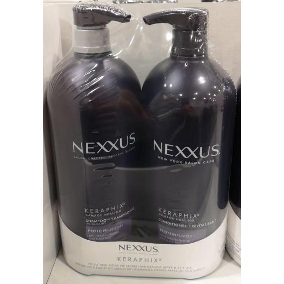 Nexxus Keraphix, shampooing + revitalisant, guérison des dommages, ProteinFusion, 0% silicone, 2x1 L