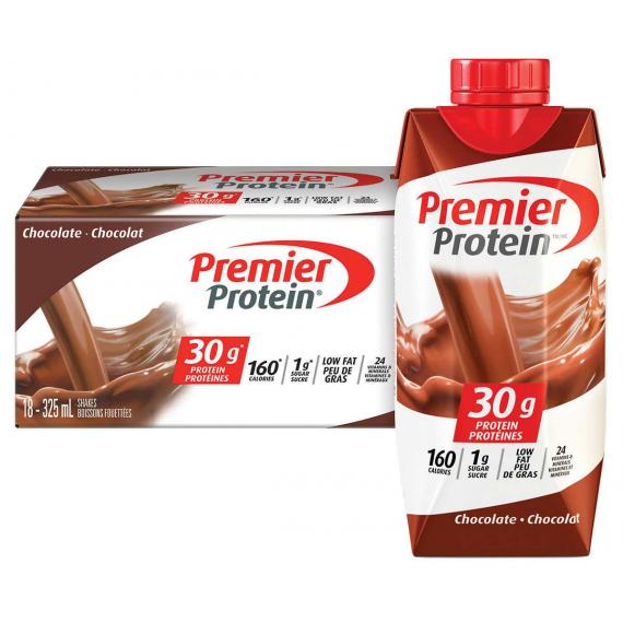 Premier Protein Shake au chocolat riche en protéines 325mL, 18 unités