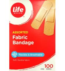 Life Assorted Fabric Bandage, 100 bandages