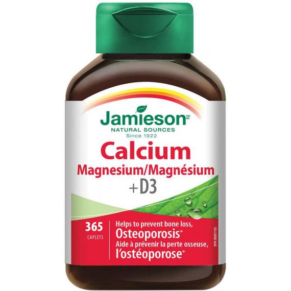 Jamieson, Comprimés de calcium et de magnésium avec vitamine D3, 365 unités