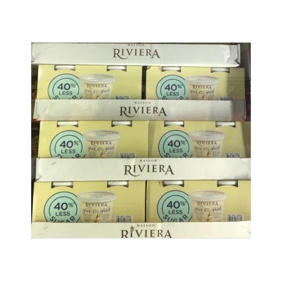 Riviera, Greek Vanilla Yogurt, 40% less sugar, 2x750 g