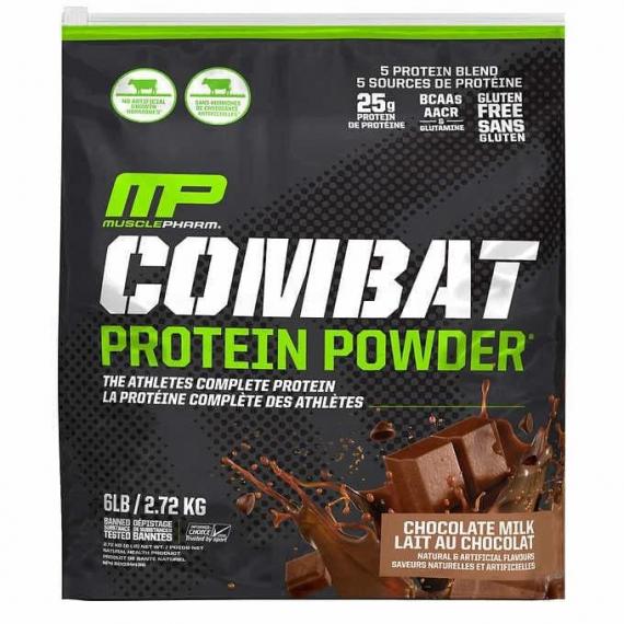 MusclePharm Combat Chocolate Milk Protein Powder, Gluten-free, 2.72 kg (6 lb.) bag