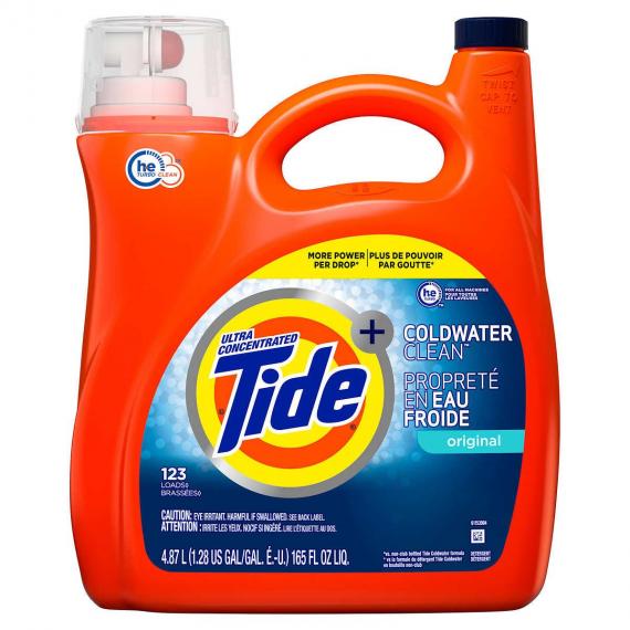 Tide - Détergent à lessive liquide Propreté en eau froide, 123 brassées