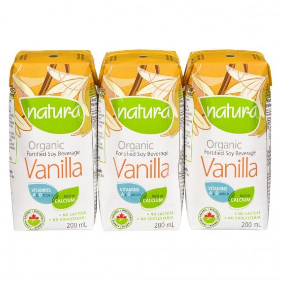 NATURA Organic Soy Vanilla Beverage - 3x200mL
