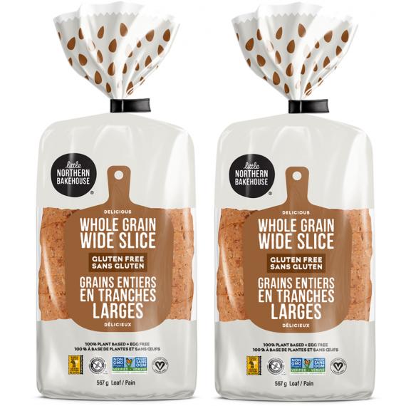 Little Northern Bakehouse, Délicieux pain de grains entiers, large tranche, sans gluten, 2x567 g