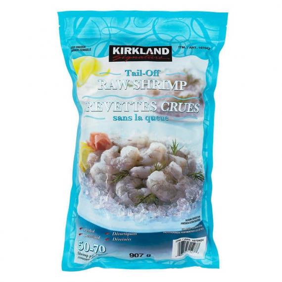 Kirkland Signature – Crevettes crues surgelées sans queue exemptes de produits chimiques 50 à 70 907 g