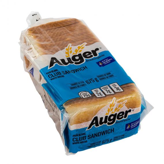 Auger Club Sandwich de Pain Blanc, de 3 packs x 675 g