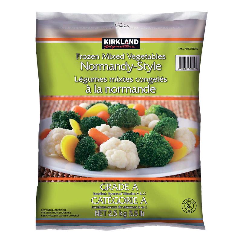 Kirkland Signature Frozen Mixed Vegetables Normandy Style, 2.5 kg