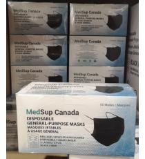 MedSup Canada Procedure Mask, Ear loop, Disposable, 3 Layers, Blue, 50 masks