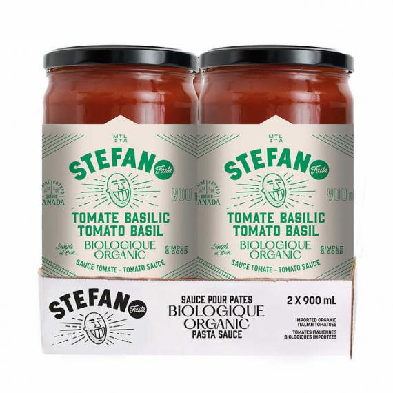 Stefano Sauce Biologique Tomate Et Basilic, 2 x 900 mL