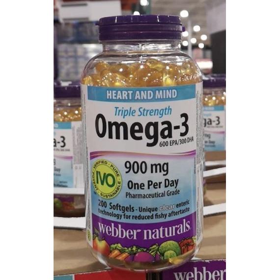 Webber Naturals, Triple Concentration, OMEGA-3 200 Gelules