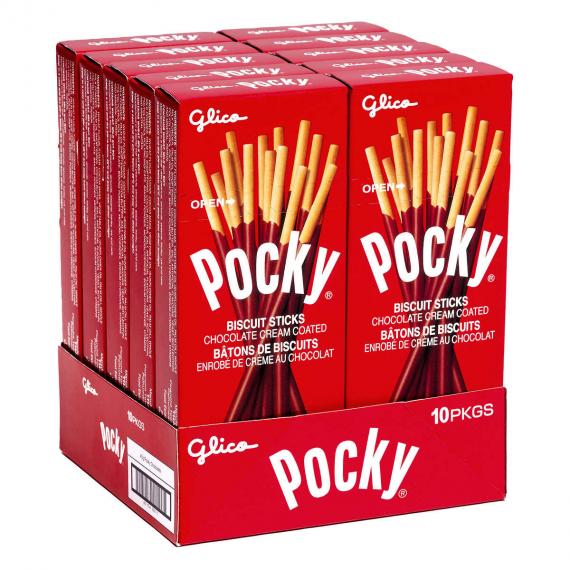 Glico - Pocky au chocolat, 10 × 40 g (1,4 oz)