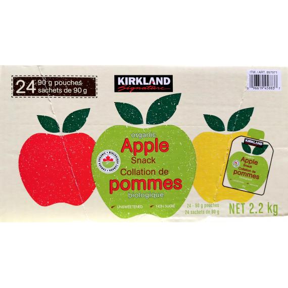 Kirkland, Snack aux pommes bio, 24 sachets, 90 gr