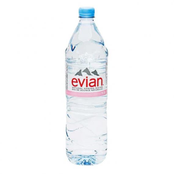 Evian - Eau de source naturelle 12 × 750 ml (bouteille en verre)