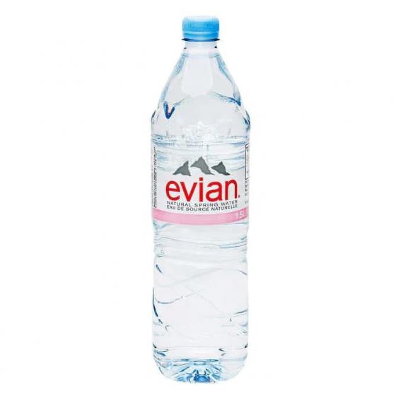Evian Natural Spring Water 12 × 750 mL (glass bottle)