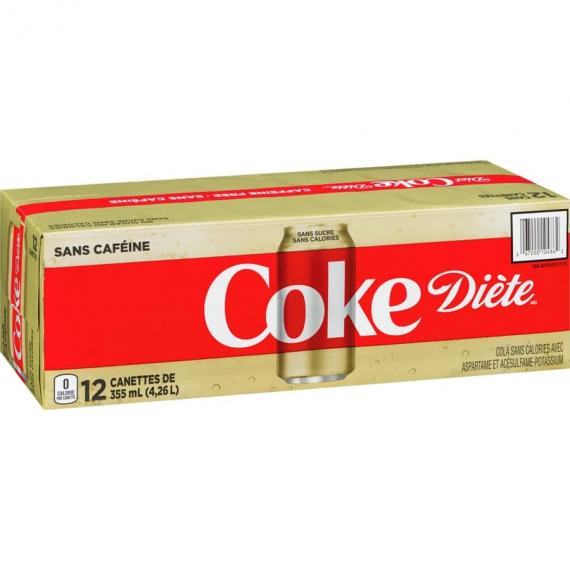 COCA-COLA Coke Diète Sans Caféine 12 x 355 ml
