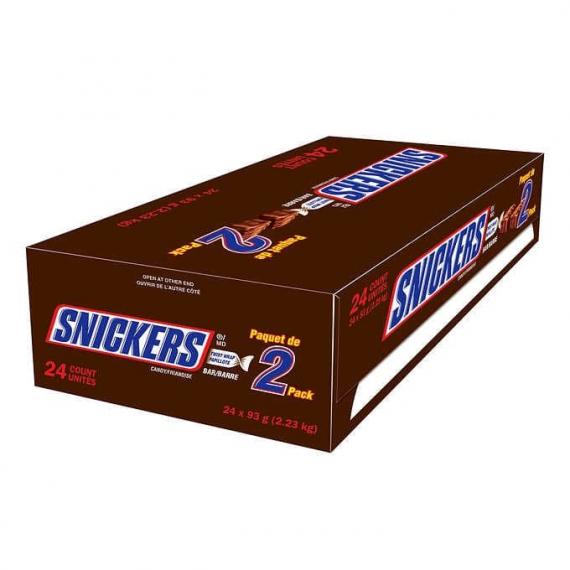 Snickers King Size Chocolate Bars, 24 × 93 g