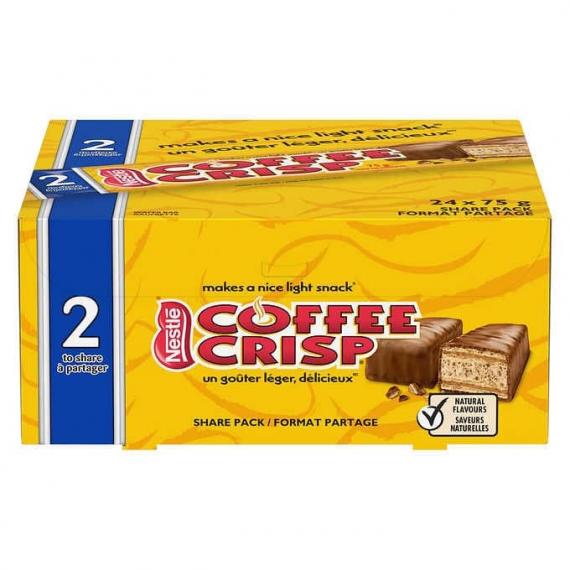 Coffee Crisp King Size Chocolate Bars, 24 × 75 g