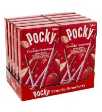 Glico Pocky Crunchy Strawberry Biscuit Sticks, 10 × 51 g