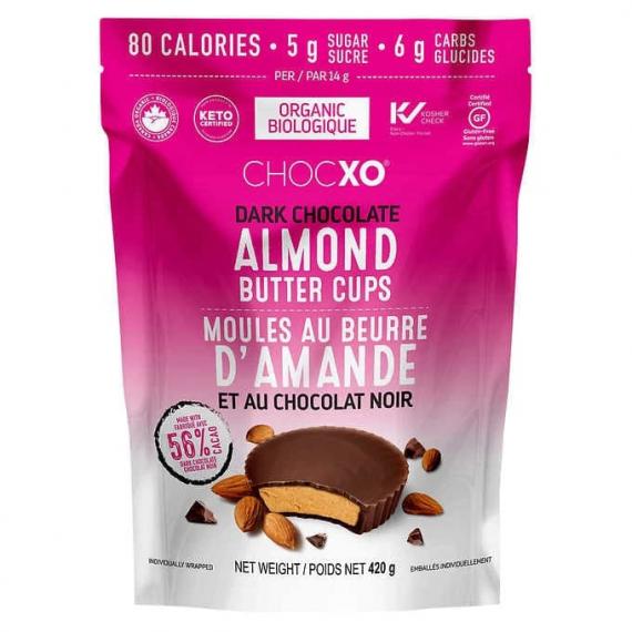 Chocxo Organic Dark Chocolate Almond Butter Cups, 420 g