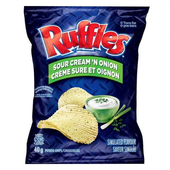 Ruffles Sour Cream & Onion Chips, 48 × 40 g