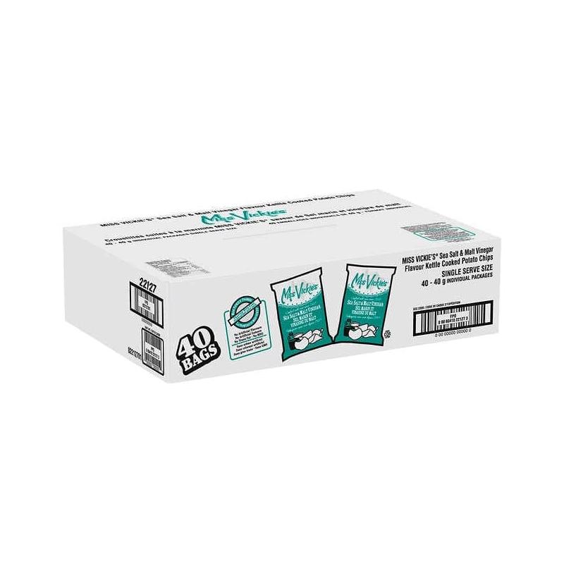 Miss Vickie’s Sea Salt and Malt Vinegar Chips, 40 × 40 g Deliver