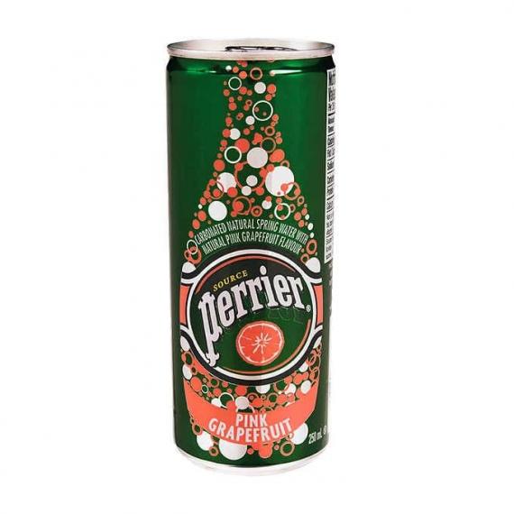 Perrier Pink Grapefruit Carbonated Water Slim Cans, 3 packs of 10 × 250 mL