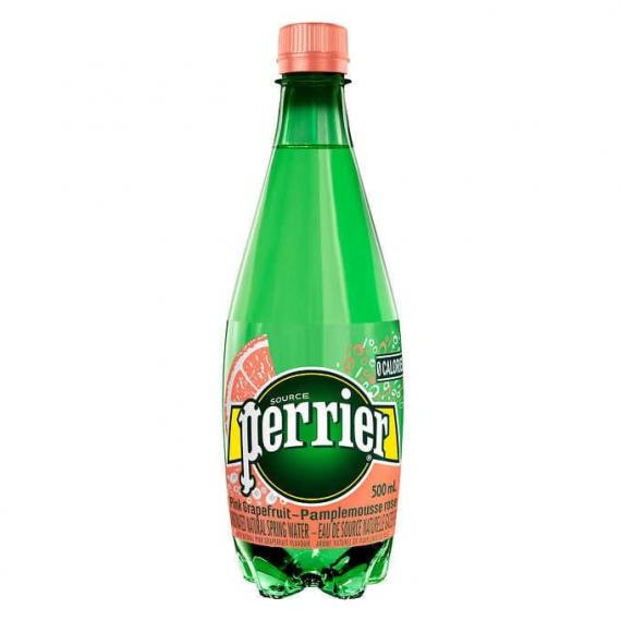 Perrier Pink Grapefruit Carbonated Natural Spring Water, 24 × 500 mL