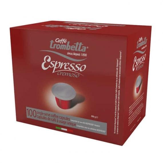 Caffè Trombetta l’espresso Cremoso Capsules, Pack of 100