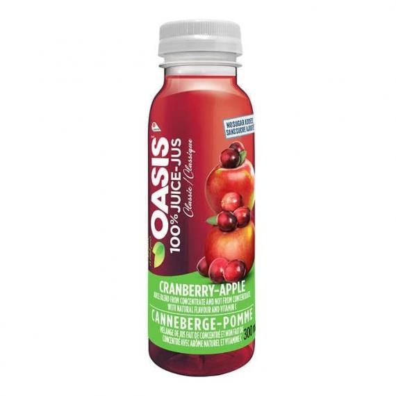 Oasis Cranberry-Apple 100% juice, 24 × 300 mL