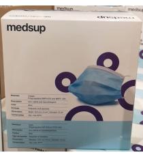 MedSup Disposable 3 Layer Face Masks for Kids, 100 units, blue