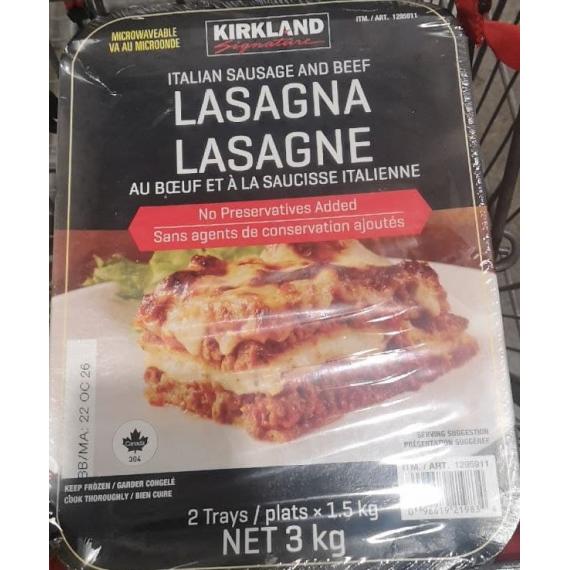 Lasagne à la viande Kirkland Signature 2x1,5 kg DeliverGrocery